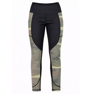 Curves N Combat Boots Black/Camo Leggings - Size Small